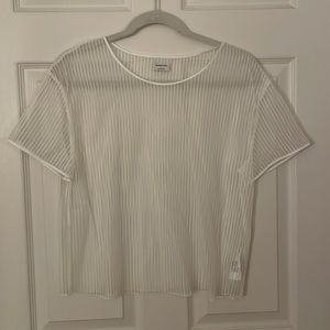 Sheer white Aritzia babaton top